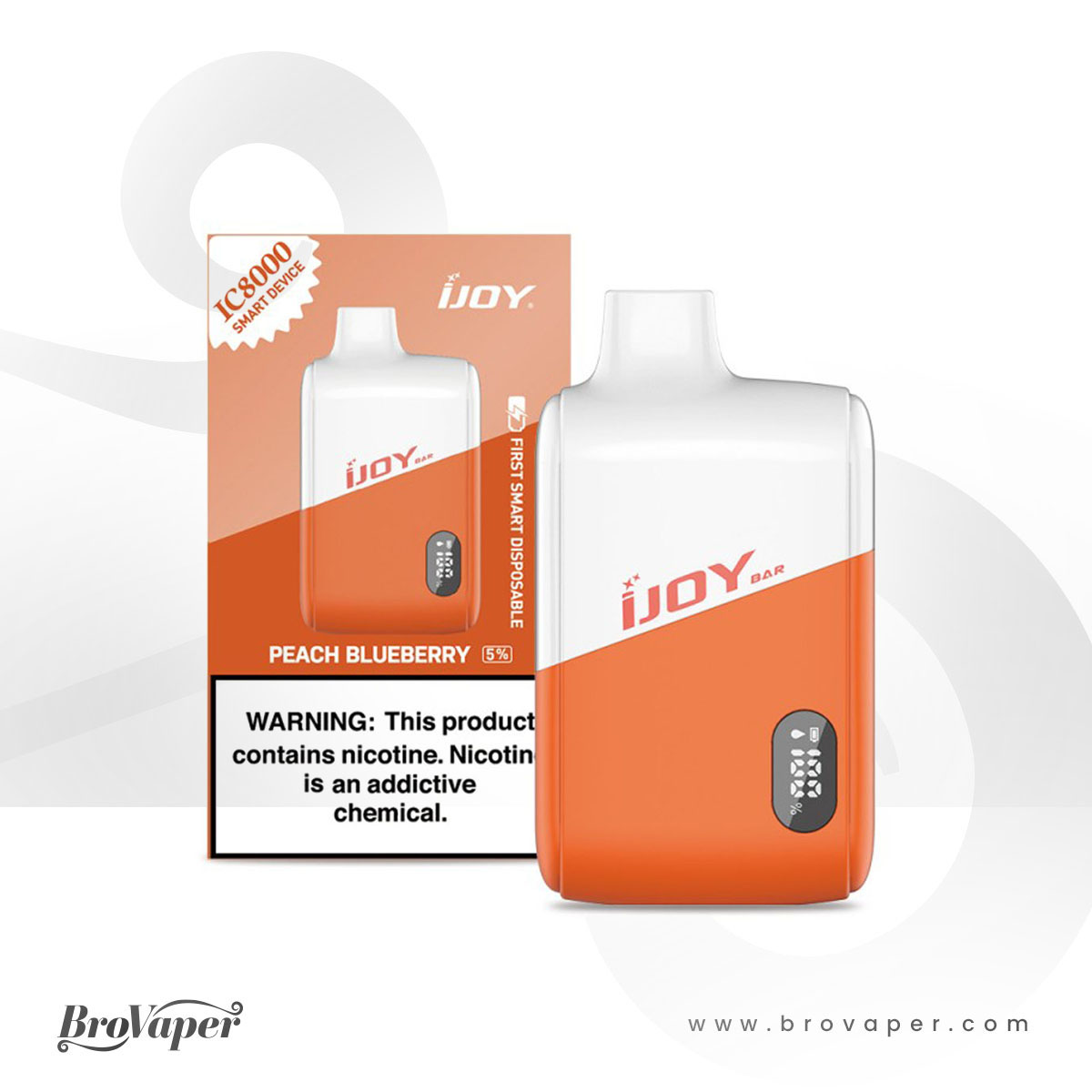 ijoy_bar_ic8000_peach_blueberry_first_smart_vape_disposable_authorized_wholesale_distributor_near_me_free_shipping_order_today_rewards_point_best_deals